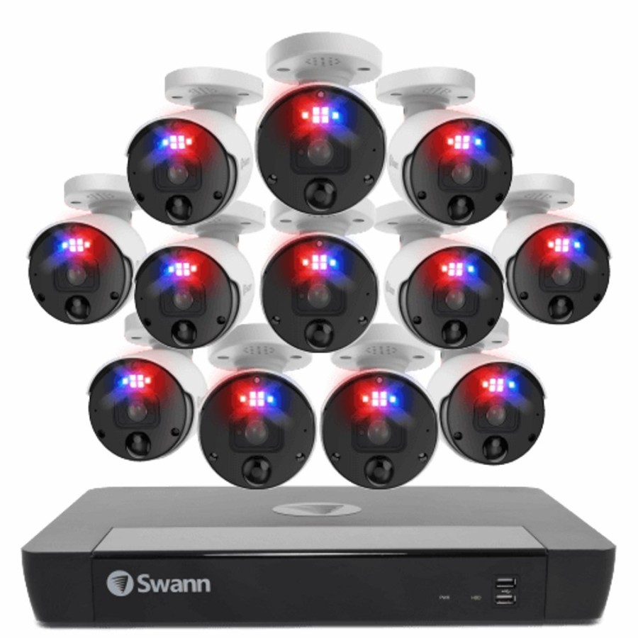 Business Security Systems Swann | 12 Camera 16 Channel 4K Ultra Hd Professional Nvr Security System | Sonvk-1689812