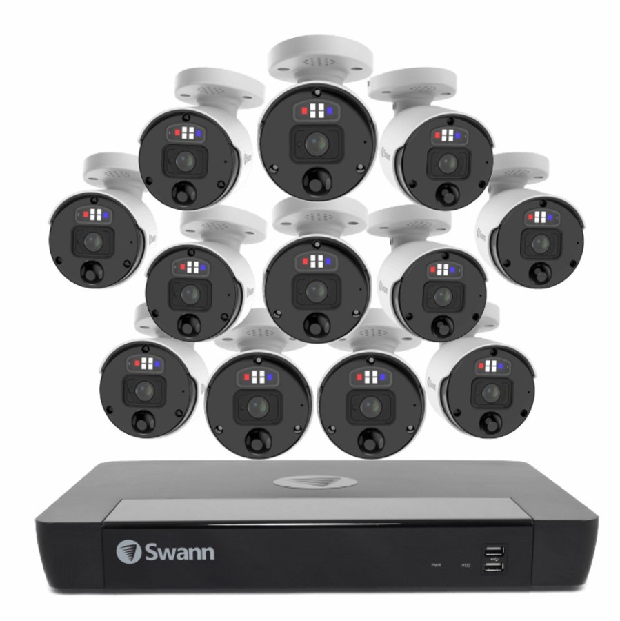 Business Security Systems Swann | 12 Camera 16 Channel 4K Ultra Hd Professional Nvr Security System | Sonvk-1689812