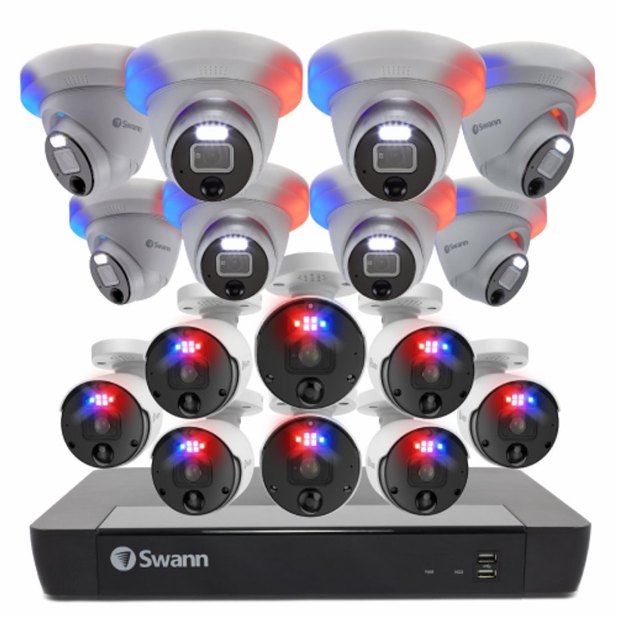 Business Security Systems Swann | 16 Camera 16 Channel 6K 12Mp Mega Hd Professional Nvr Security System | Sonvk-1690008B8De