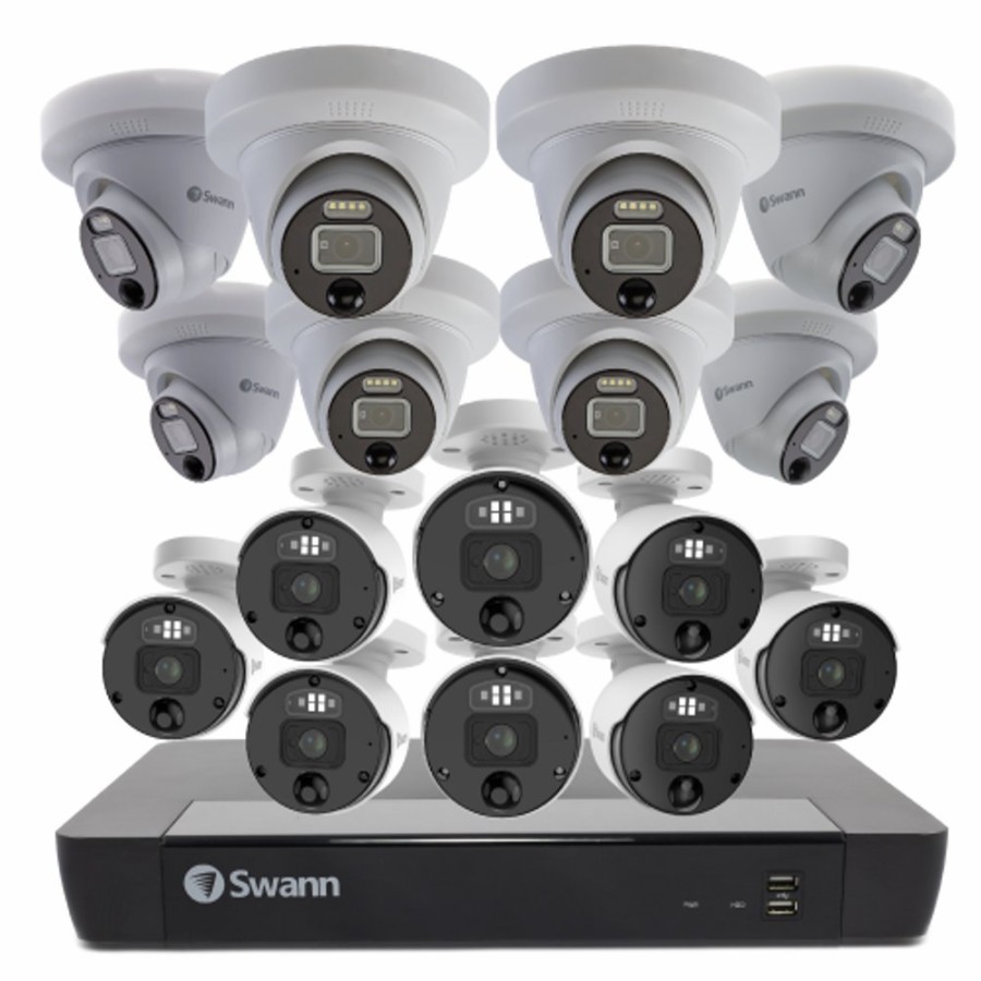 Business Security Systems Swann | 16 Camera 16 Channel 6K 12Mp Mega Hd Professional Nvr Security System | Sonvk-1690008B8De