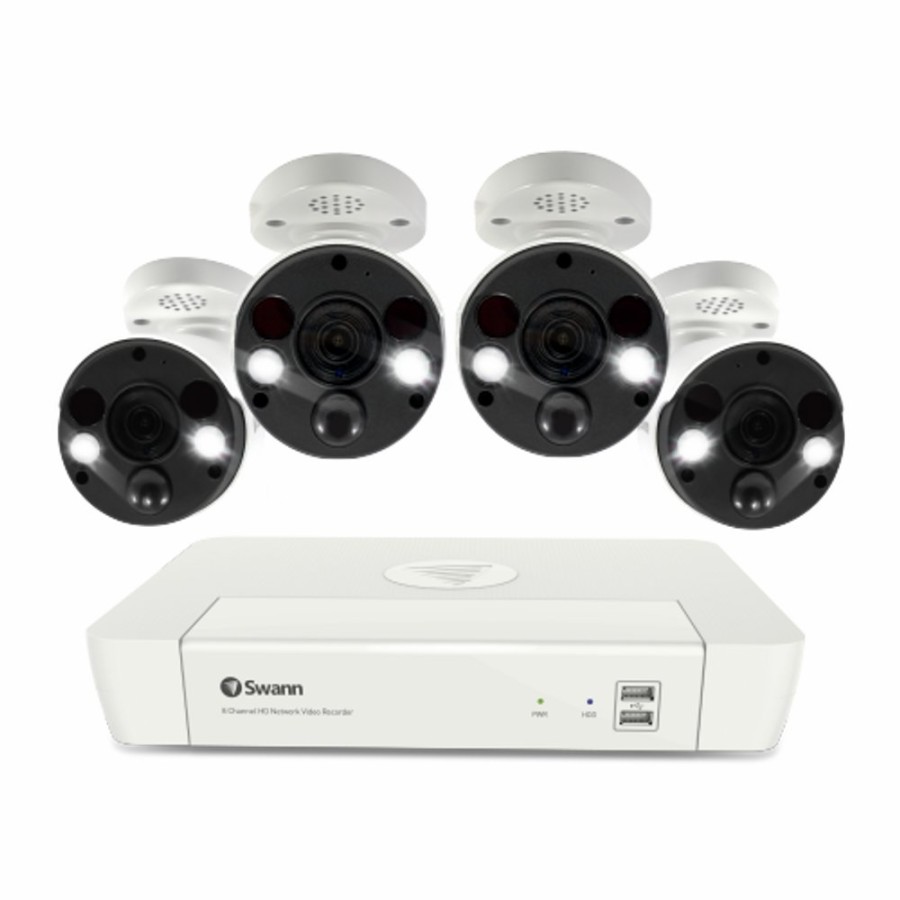 Business Security Systems Swann | 4 Camera 8 Channel 4K Ultra Hd White Nvr Security System - Swnvk-88680W4Fb