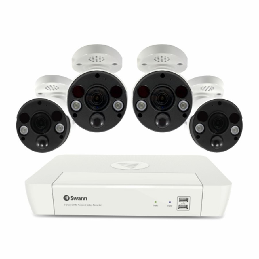 Business Security Systems Swann | 4 Camera 8 Channel 4K Ultra Hd White Nvr Security System - Swnvk-88680W4Fb