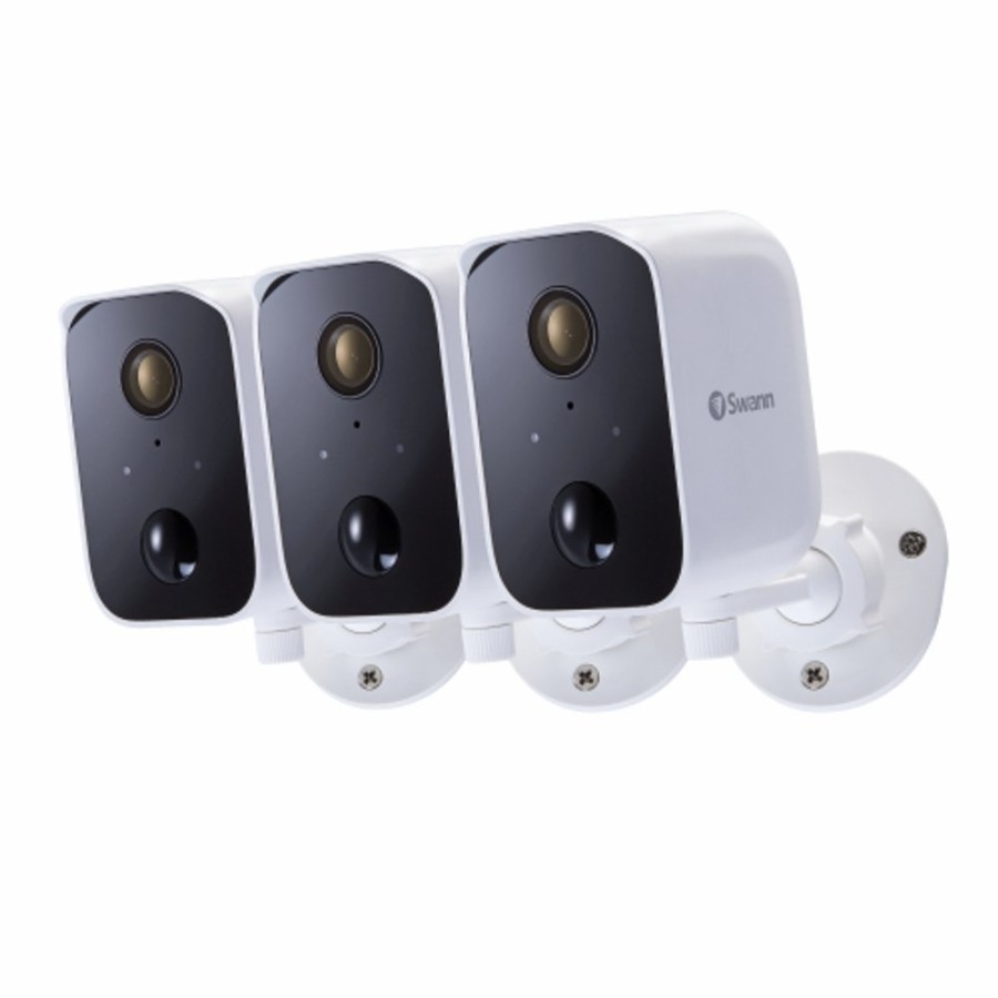 Wireless Battery Security Cameras Swann | Corecam Wireless Security Cameras With 2-Way Talk, Siren & Heat + Motion Detection | Swifi-Corecampk3