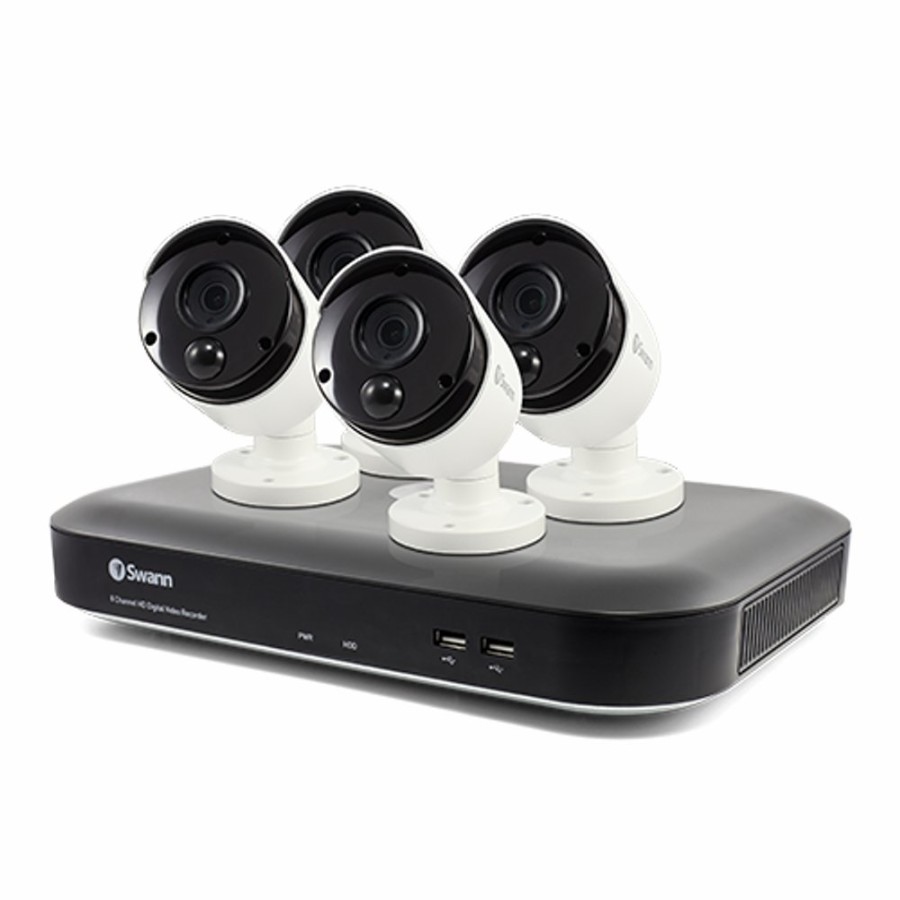 Wired Home Security Systems Swann | 4 Camera 8 Channel 4K Ultra Hd Dvr Security System - Swdvk-855804