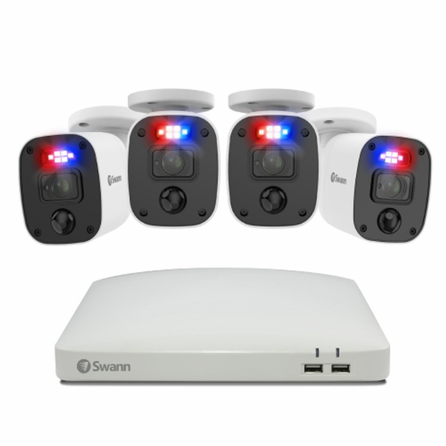 Wired Home Security Systems Swann | Enforcer 4 Camera 4 Channel 1080P Full Hd Dvr Security System - Sodvk-44680W4Sq