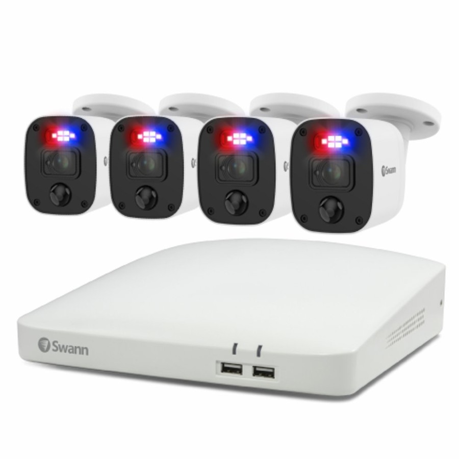 Wired Home Security Systems Swann | Enforcer 4 Camera 4 Channel 1080P Full Hd Dvr Security System - Sodvk-44680W4Sq