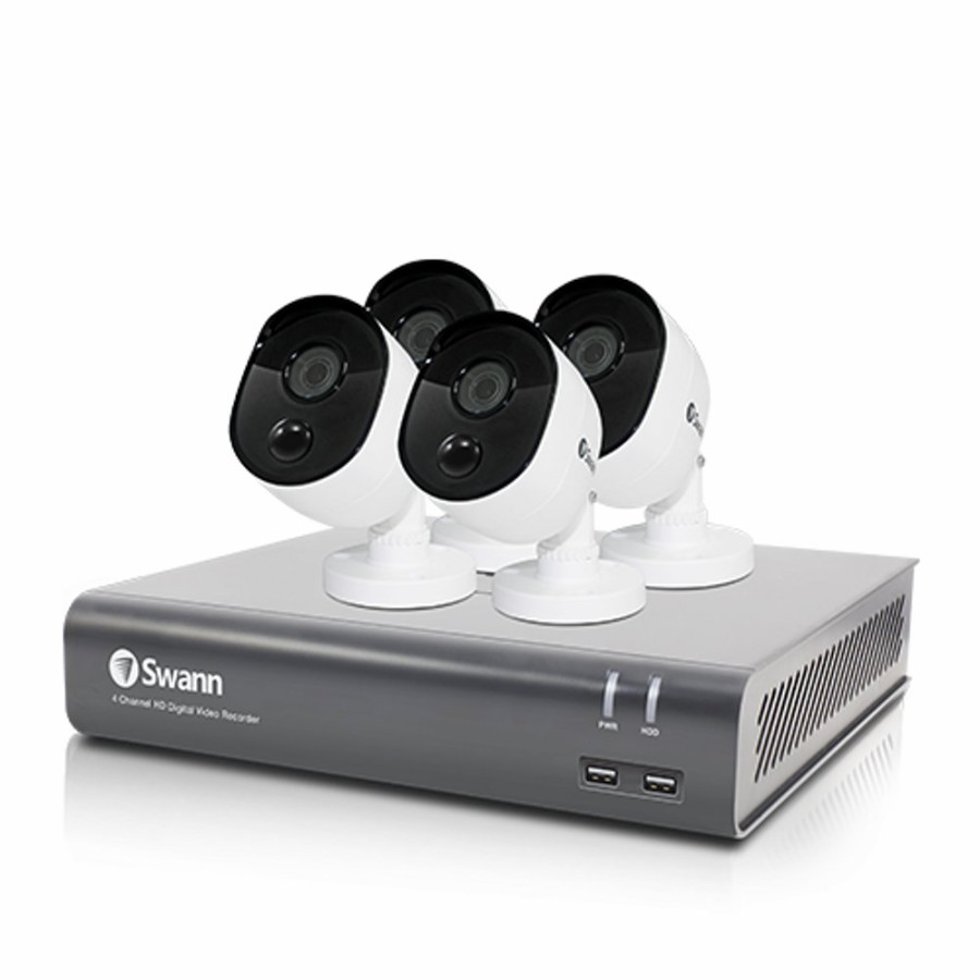 Wired Home Security Systems Swann | 4 Camera 4 Channel 1080P Full Hd Dvr Security System - Swdvk-445804V