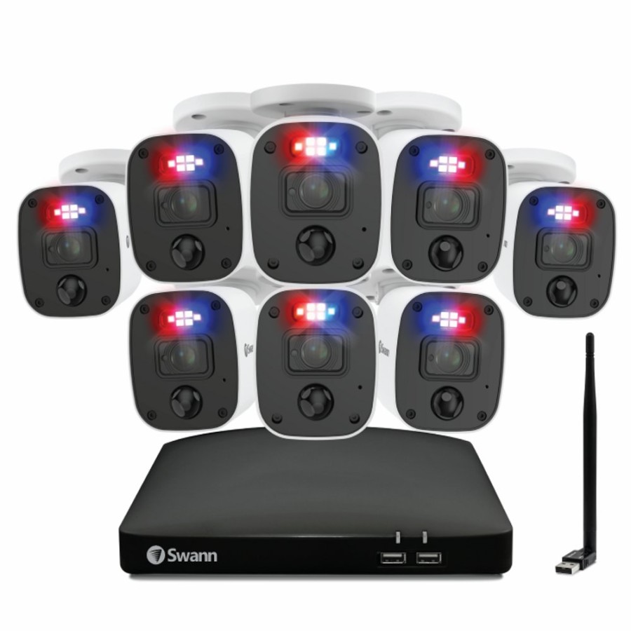 Wired Home Security Systems Swann | 8 Camera 8 Channel 1080P Full Hd Audio/Video Dvr Security System | Swdvk-846808Mqbwf