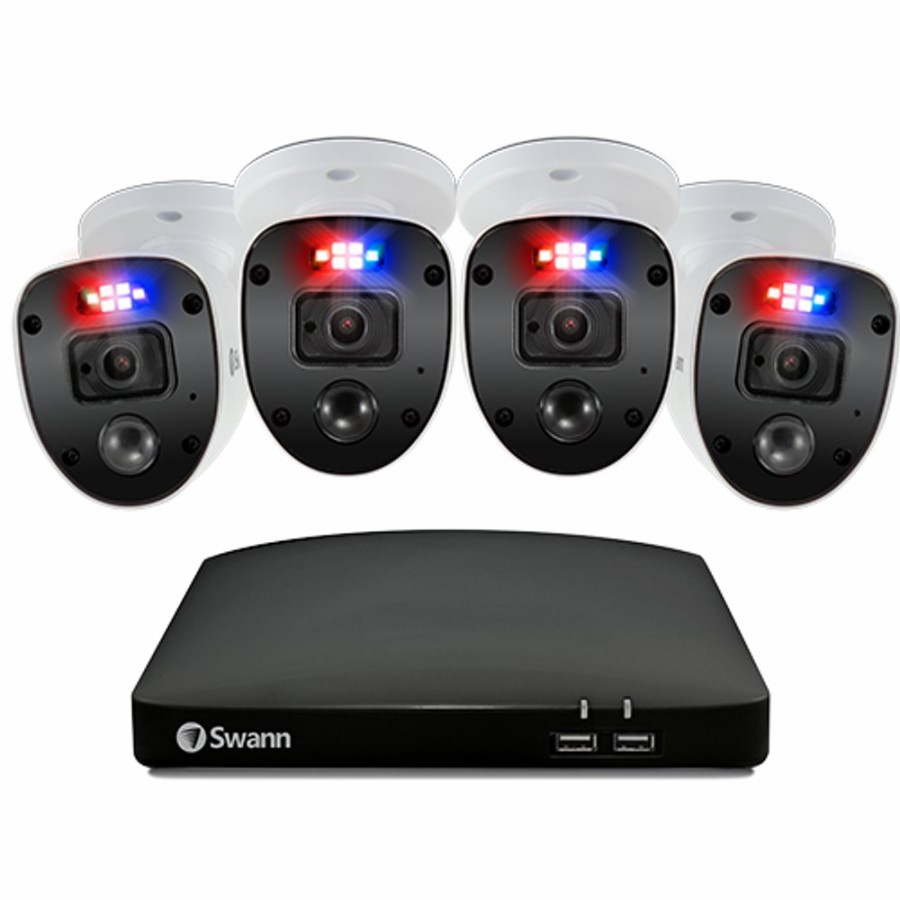 Wired Home Security Systems Swann | Enforcer 4 Camera 4 Channel 1080P Full Hd Dvr Security System - Swdvk-446804Sl