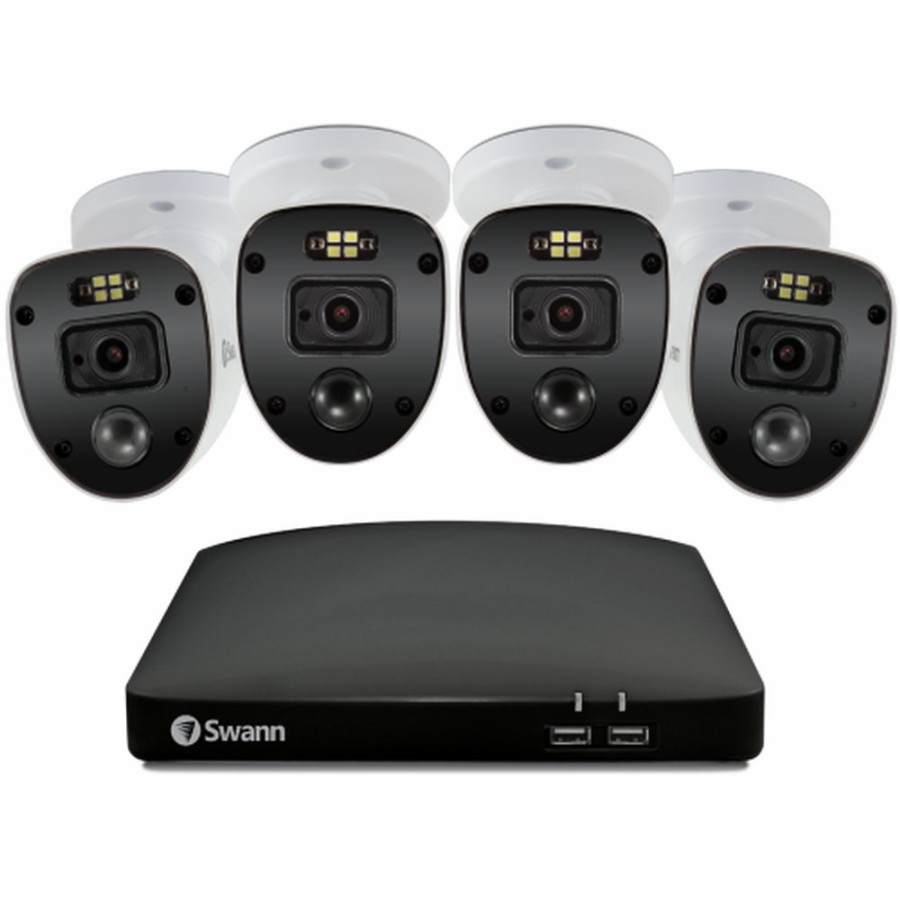 Wired Home Security Systems Swann | Enforcer 4 Camera 4 Channel 1080P Full Hd Dvr Security System - Swdvk-446804Sl