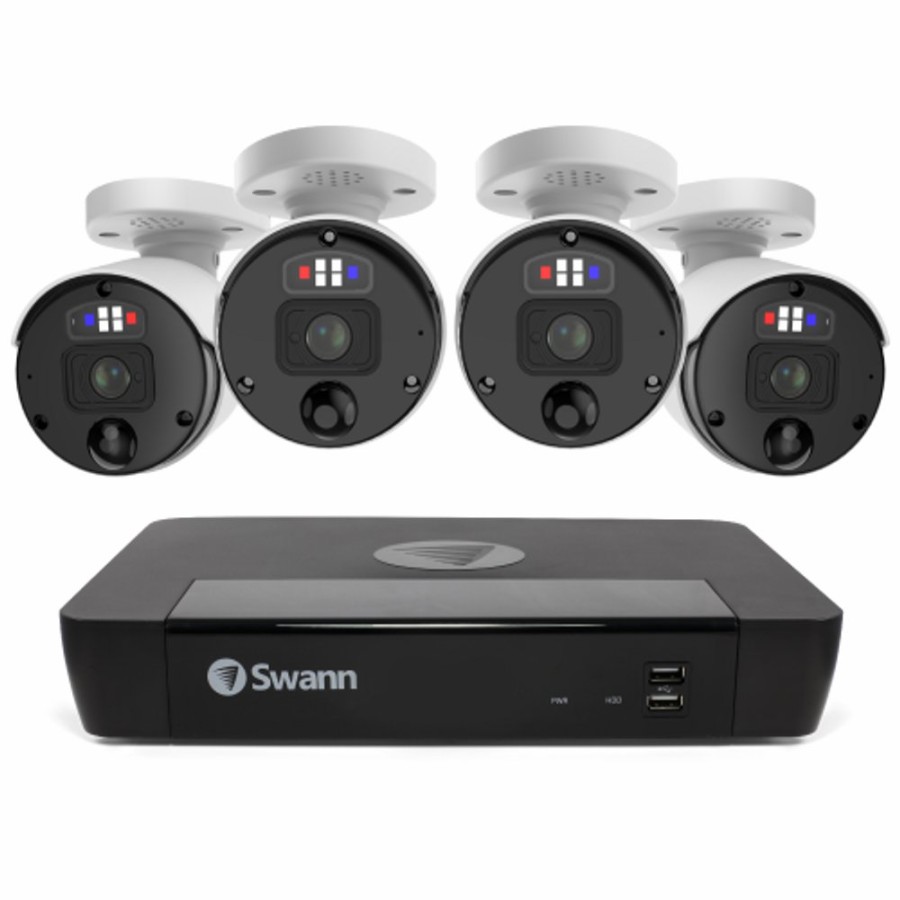 Business Security Systems Swann | 4 Camera 8 Channel 6K 12Mp Mega Hd Professional Nvr Security System | Swnvk-890004