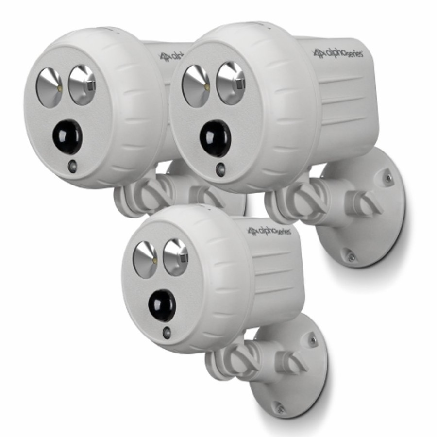 Wireless Battery Security Cameras Swann | Alpha-Series Wireless Motion Sensor Spotlight 3 Pack - Soalph-B400Rwpk3