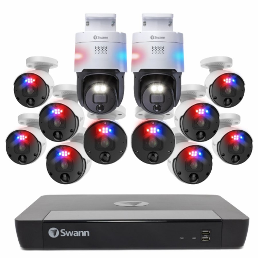 Business Security Systems Swann | 12 Camera 16 Channel 6K 12Mp Mega Hd Professional Nvr Security System | Sonvk-1690010B2Pt