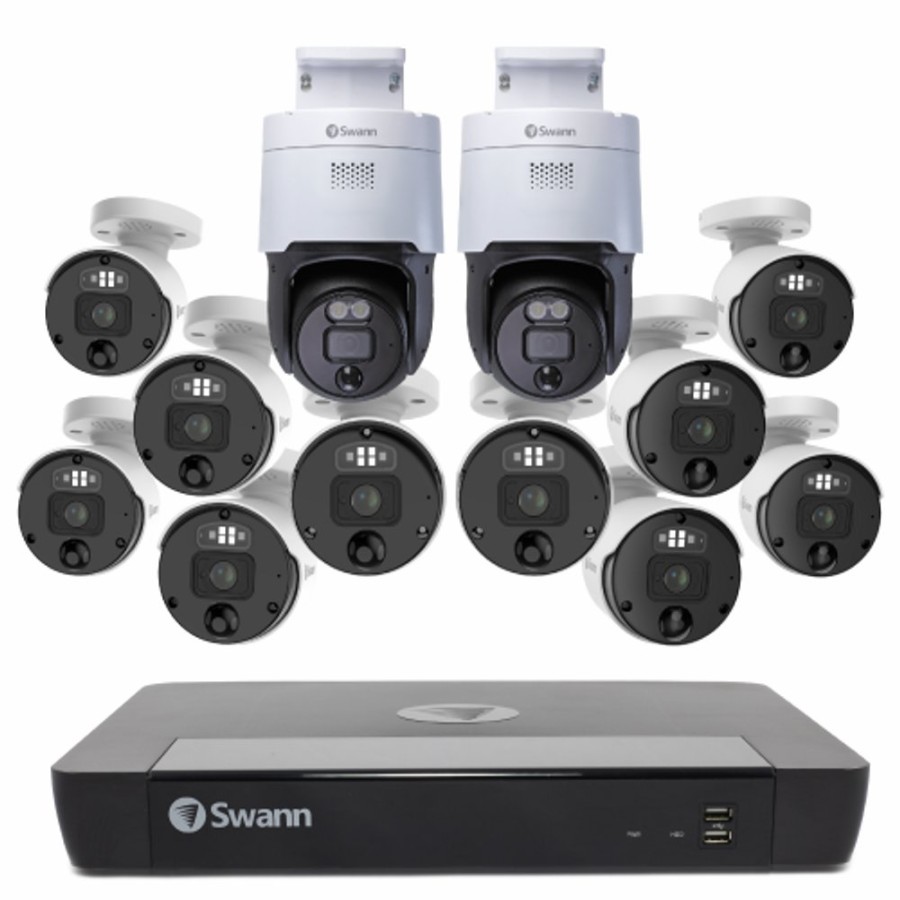 Business Security Systems Swann | 12 Camera 16 Channel 6K 12Mp Mega Hd Professional Nvr Security System | Sonvk-1690010B2Pt