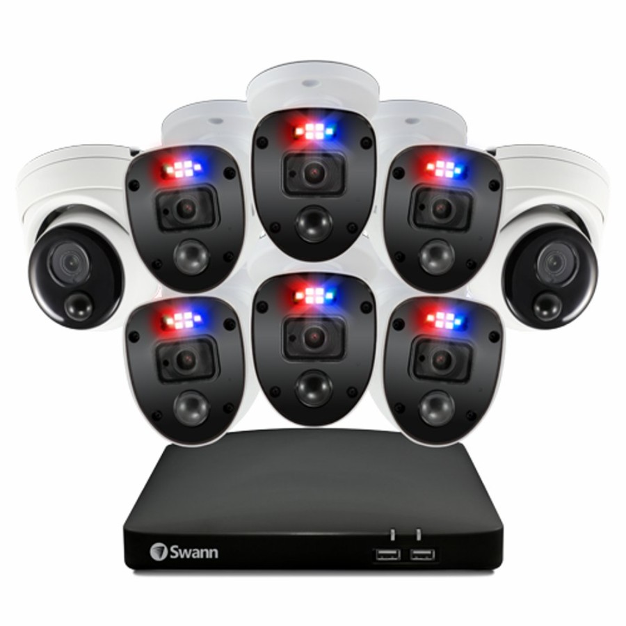 Wired Home Security Systems Swann | Enforcer 8 Camera 8 Channel 1080P Full Hd Dvr Security System - Sodvk-846806Sl2Dw