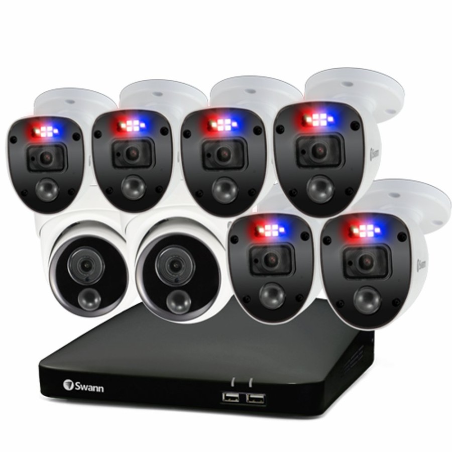 Wired Home Security Systems Swann | Enforcer 8 Camera 8 Channel 1080P Full Hd Dvr Security System - Sodvk-846806Sl2Dw