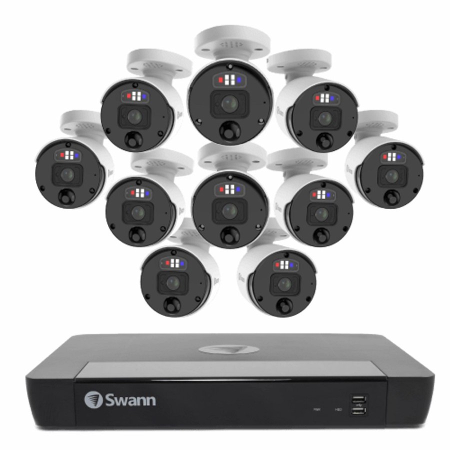 Business Security Systems Swann | 10 Camera 16 Channel 4K Ultra Hd Professional Nvr Security System | Sonvk-1689810