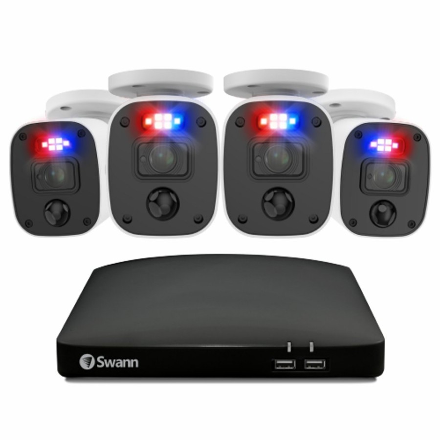 Wired Home Security Systems Swann | 4 Camera 8 Channel 1080P Full Hd Audio/Video Dvr Security System | Swdvk-846804Mqb