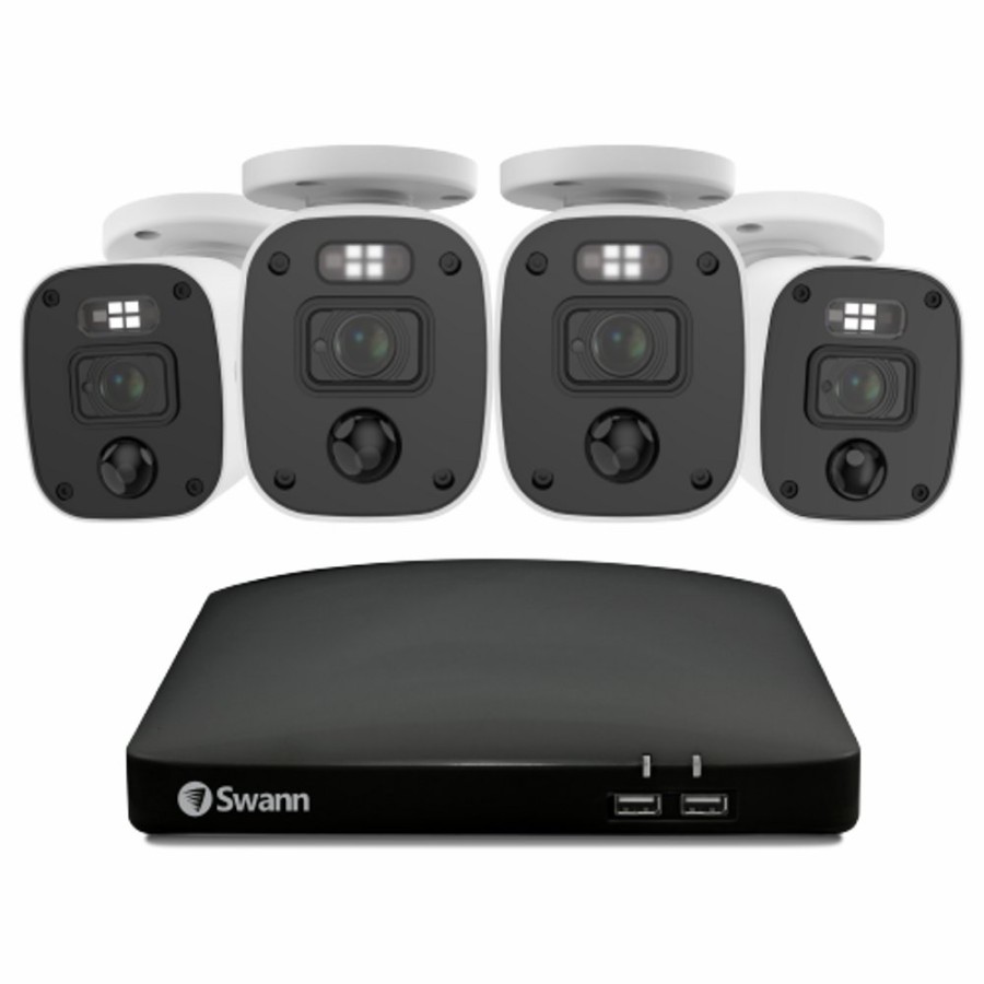 Wired Home Security Systems Swann | 4 Camera 8 Channel 1080P Full Hd Audio/Video Dvr Security System | Swdvk-846804Mqb