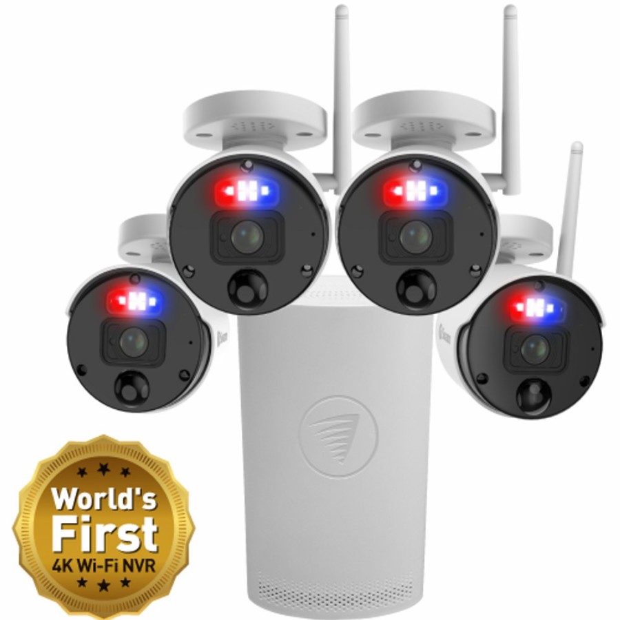 Business Security Systems Swann | Securealert 4K Security Kit With 4 X Powered Wi-Fi Cameras & Nvr Tower | Swnvk-800Kh4