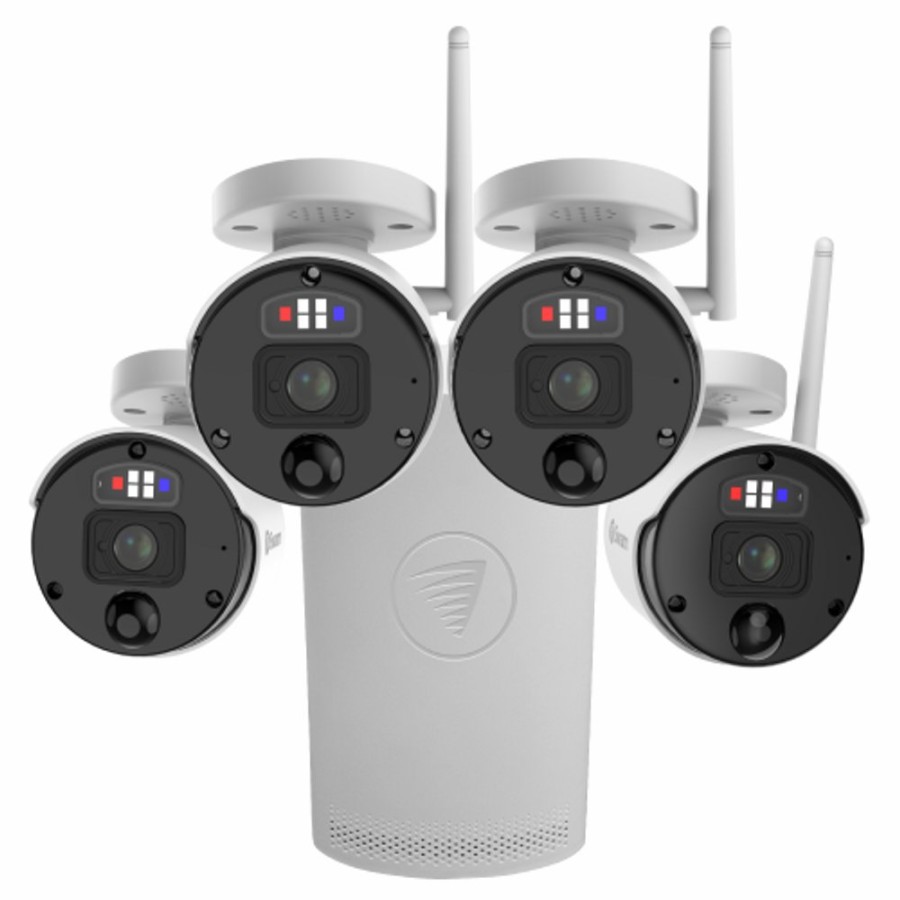 Business Security Systems Swann | Securealert 4K Security Kit With 4 X Powered Wi-Fi Cameras & Nvr Tower | Swnvk-800Kh4