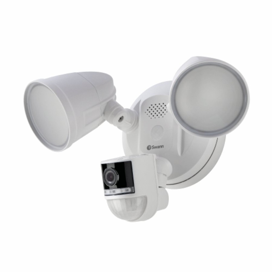 Business Security Systems Swann | 4K Floodlight Security Camera With 2-Way Talk, Siren With Heat & Motion Detection | Swifi-4Kflocam