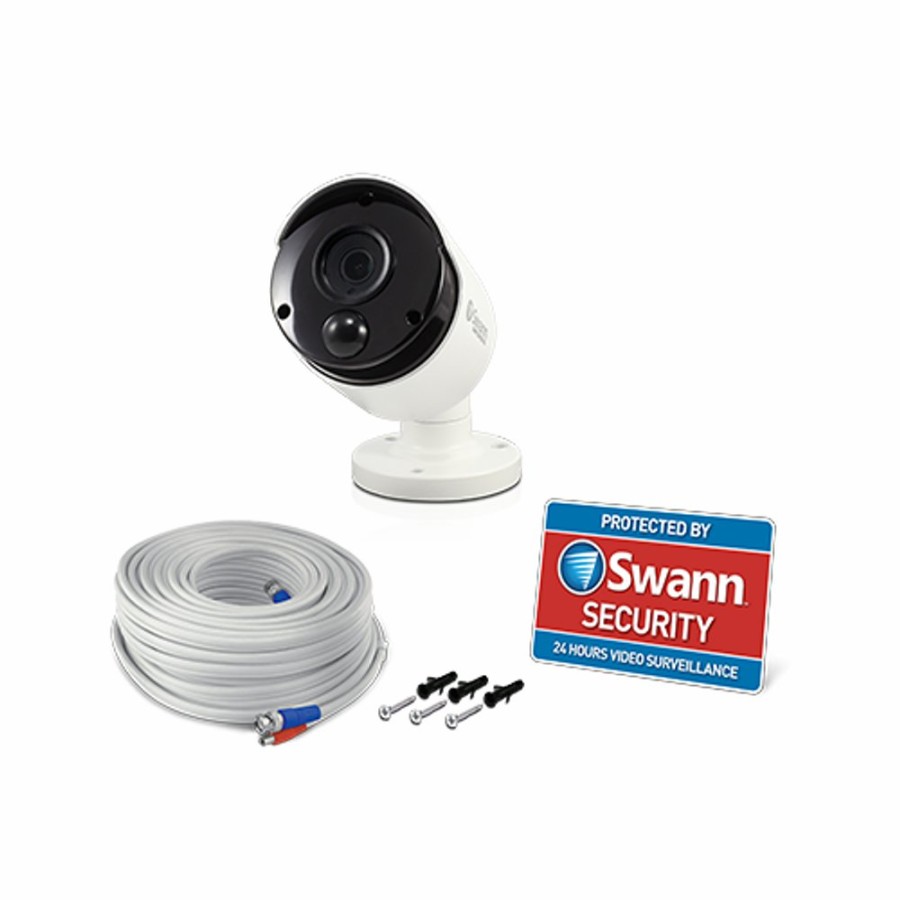 Wired Home Security Systems Swann | 5Mp Super Hd Thermal Sensing Bullet Security Camera - Pro-5Mpmsb - Swpro-5Mpmsb