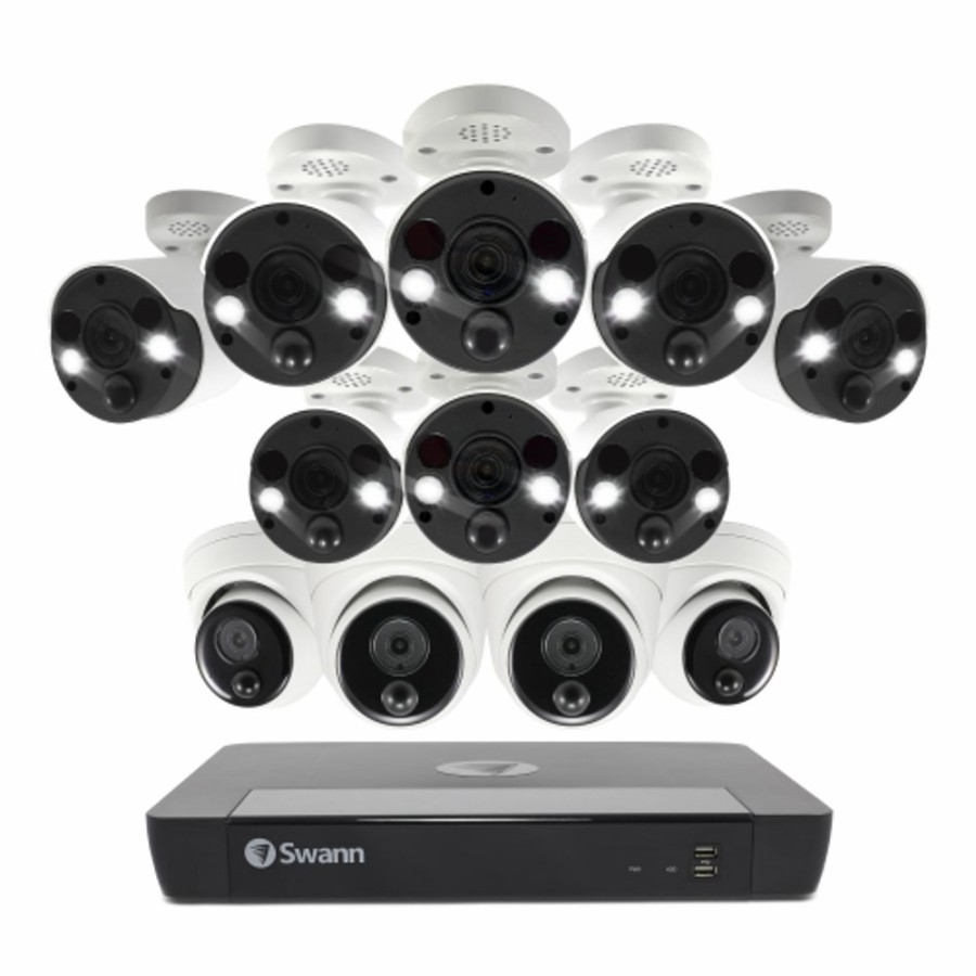 Business Security Systems Swann | 12 Camera 16 Channel 4K Ultra Hd Nvr Security System - Conv16-86804D8Fb