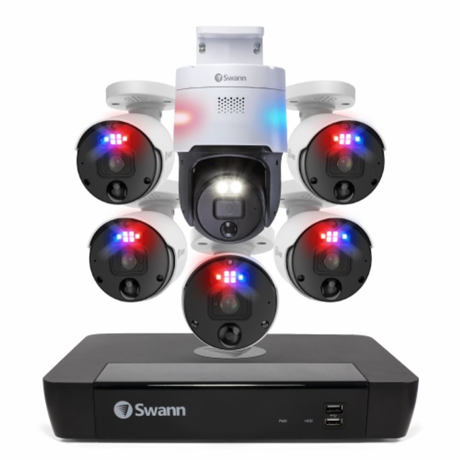 Business Security Systems Swann | 6 Camera 8 Channel 6K 12Mp Mega Hd Professional Nvr Security System | Sonvk-890005B1Pt