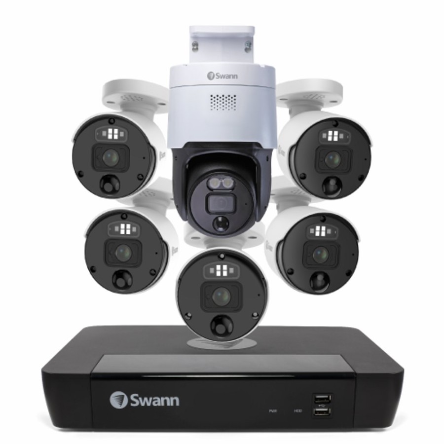 Business Security Systems Swann | 6 Camera 8 Channel 6K 12Mp Mega Hd Professional Nvr Security System | Sonvk-890005B1Pt