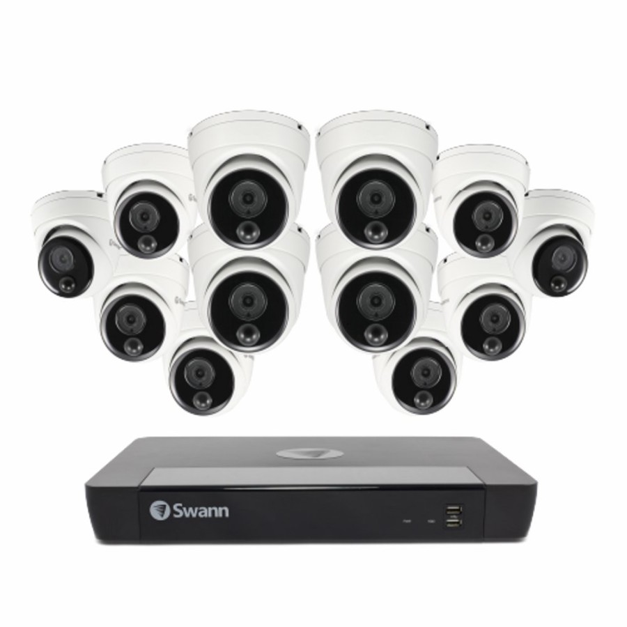 Business Security Systems Swann | 12 Camera 16 Channel 4K Ultra Hd Professional Nvr Security System | Sonvk-1686812D