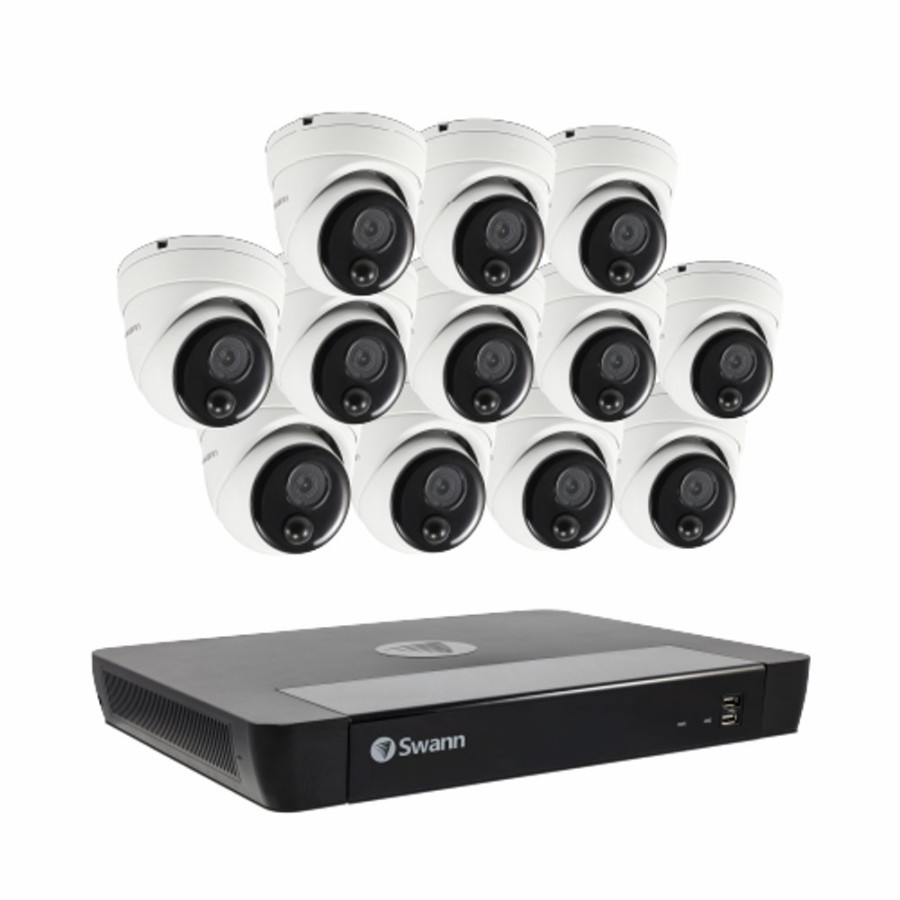 Business Security Systems Swann | 12 Camera 16 Channel 4K Ultra Hd Professional Nvr Security System | Sonvk-1686812D