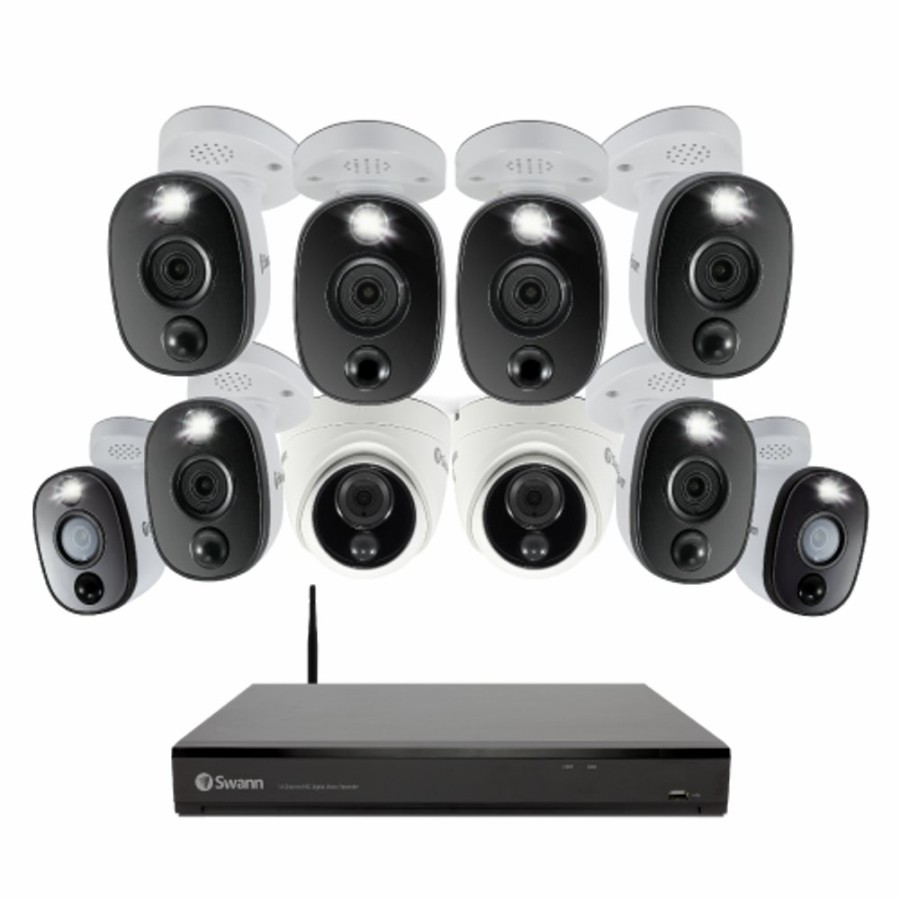 Wired Home Security Systems Swann | 10 Camera 16 Channel 4K Ultra Hd Dvr Security System - Cod16-55802D8Wlwf