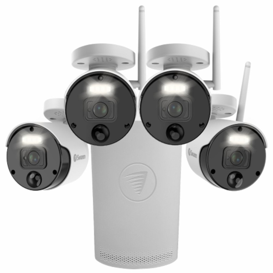 Business Security Systems Swann | 1080P Security Kit With 4 X Powered Wi-Fi Cameras & Nvr Tower | Swnvk-500Kh4