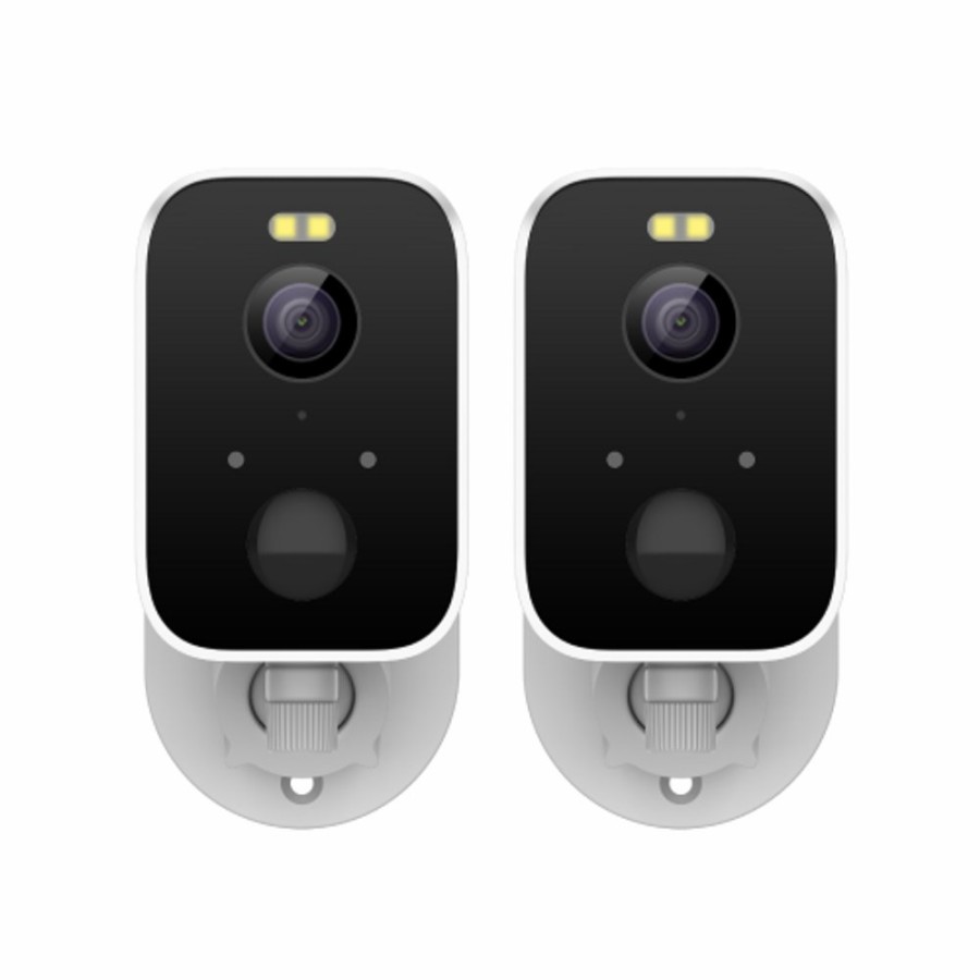 Wireless Battery Security Cameras Swann | Corecam 2K Wireless Spotlight Cameras With 2-Way Talk, Siren & Heat + Motion Detection | Swifi-Corepropk2