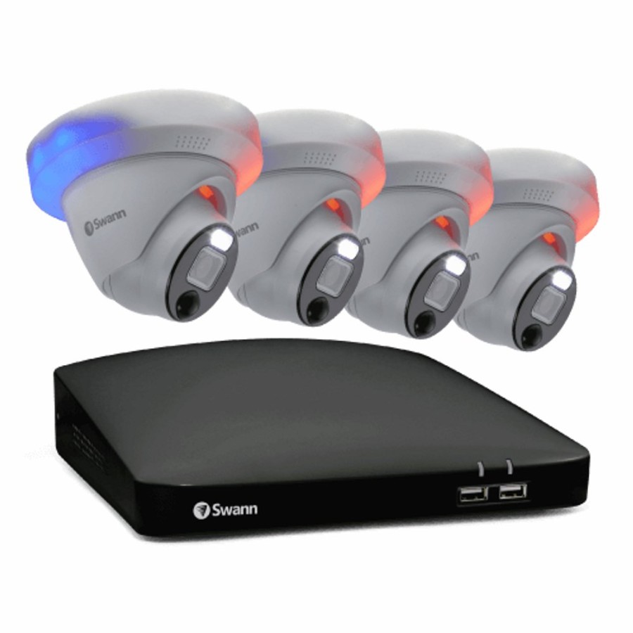 Wired Home Security Systems Swann | 4 Camera 8 Channel 1080P Full Hd Dvr Security System | Swdvk-846804De