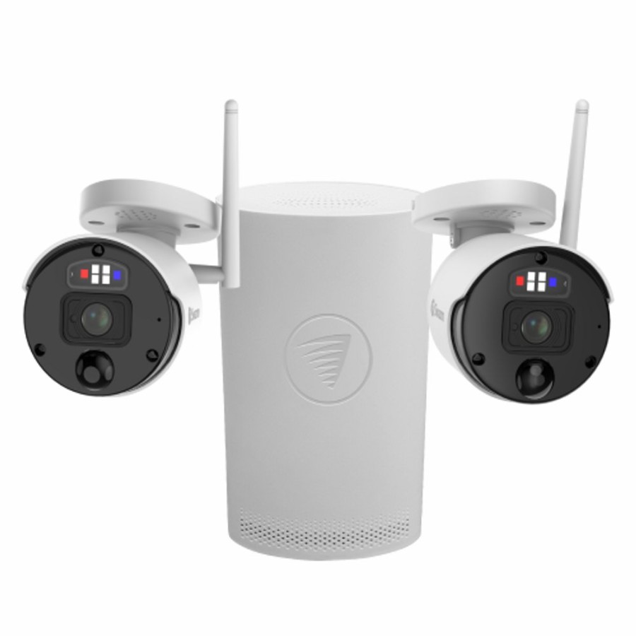 Business Security Systems Swann | Securealert 4K Security Kit With 2 X Powered Wi-Fi Cameras & Nvr Tower | Swnvk-800Kh2