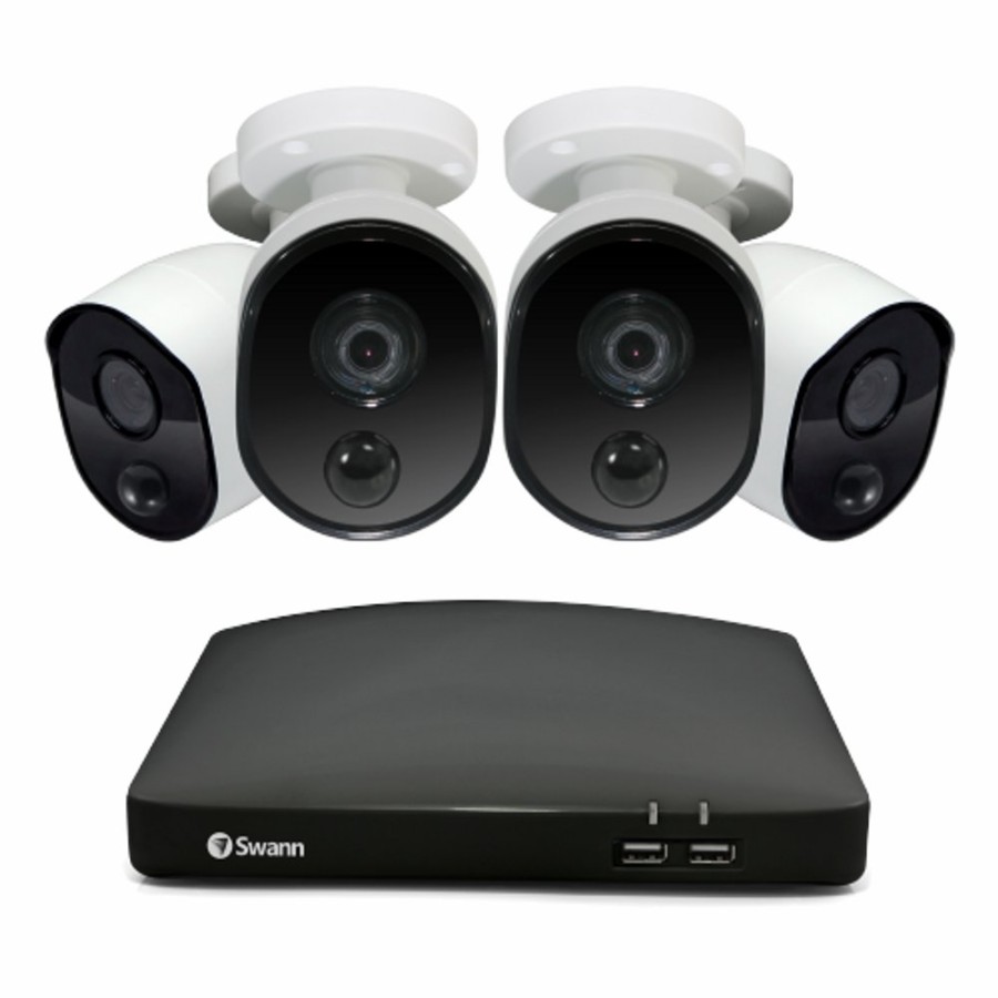 Wired Home Security Systems Swann | 4 Camera 4 Channel 1080P Full Hd Dvr Security System | Swdvk-446854