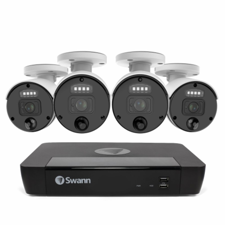 Wired Home Security Systems Swann | 4 Camera 8 Channel 4K Master-Series Nvr Security System | Swnvk-876804