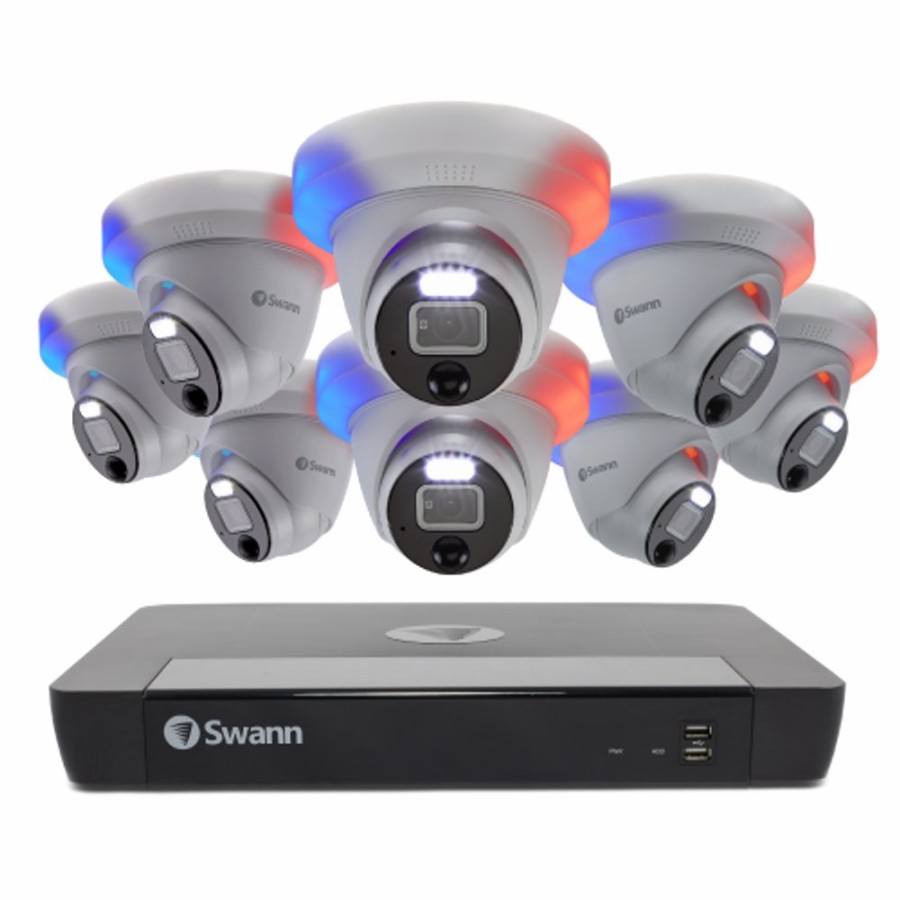 Wired Home Security Systems Swann | 8 Camera 16 Channel 6K 12Mp Mega Hd Professional Nvr Security System | Sonvk-1690008De