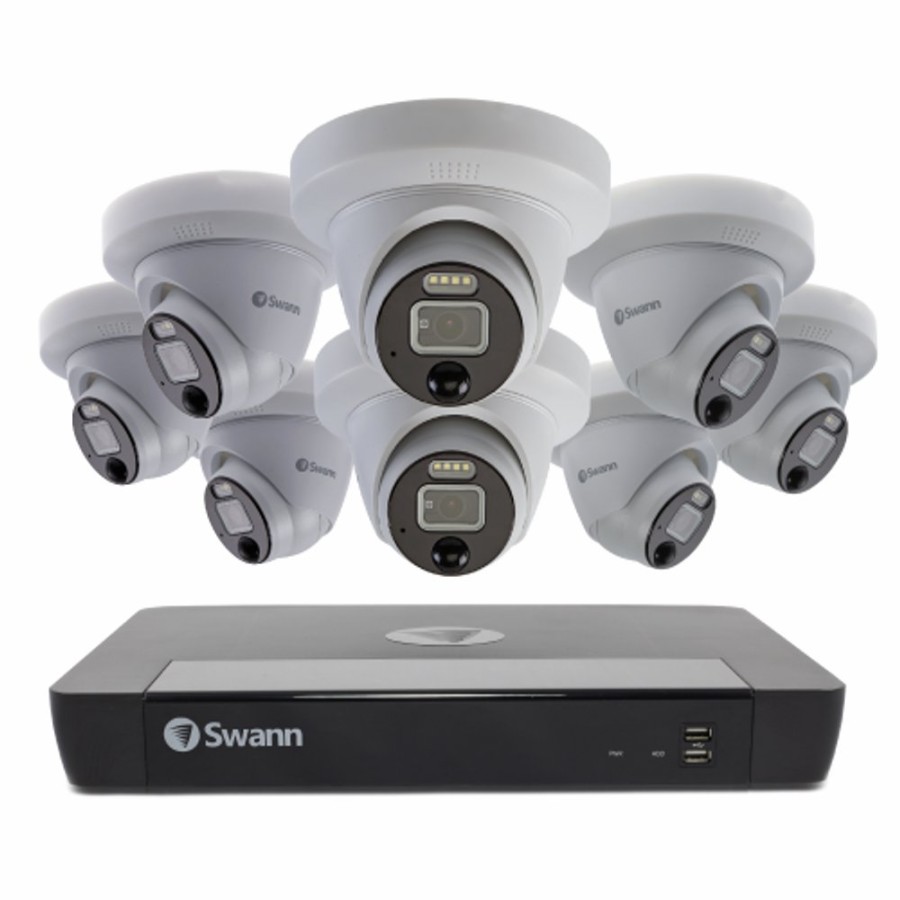 Wired Home Security Systems Swann | 8 Camera 16 Channel 6K 12Mp Mega Hd Professional Nvr Security System | Sonvk-1690008De