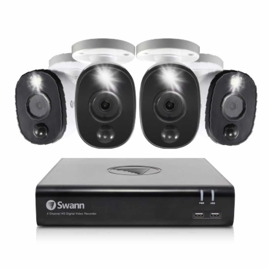 Wired Home Security Systems Swann | 4 Camera 4 Channel 1080P Full Hd Dvr Security System - Swdvk-44480V4Wl