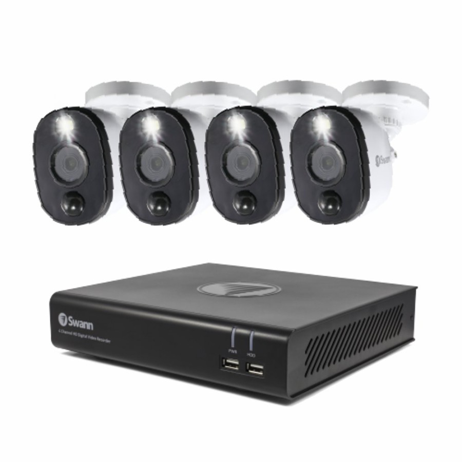 Wired Home Security Systems Swann | 4 Camera 4 Channel 1080P Full Hd Dvr Security System - Swdvk-44480V4Wl