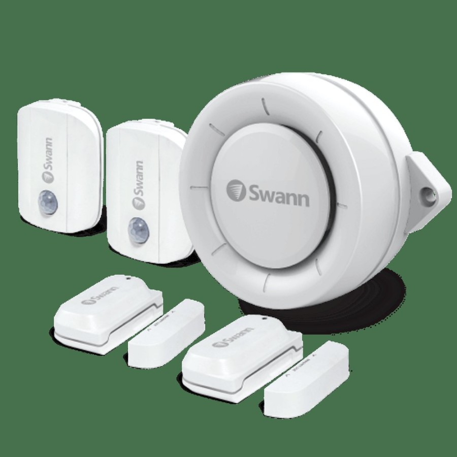 Business Security Systems Swann | Home Security Alert Kit With 2 Motion Sensors, 2 Window/Door Sensors & Indoor Siren | Swifi-Alarmkita