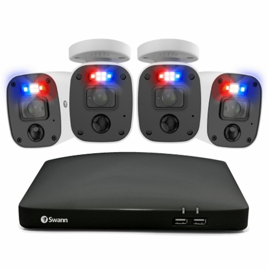 Wired Home Security Systems Swann | 4 Camera 8 Channel 4K Ultra Hd Audio/Video Dvr Security System | Swdvk-856804Mqb