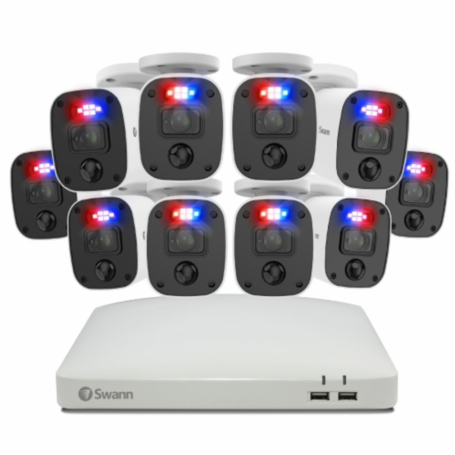 Wired Home Security Systems Swann | Enforcer 10 Camera 16 Channel 1080P Full Hd Dvr Security System - Sodvk-164680W10Sq