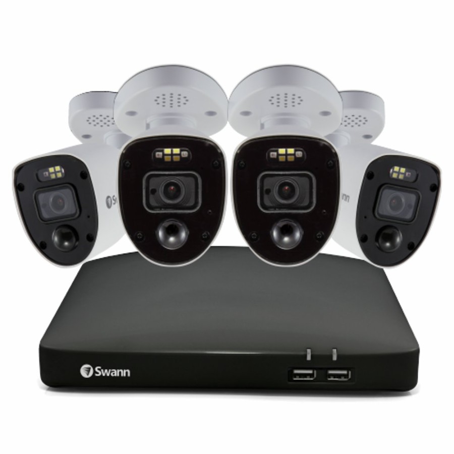 Wired Home Security Systems Swann | Enforcer 4 Camera 8 Channel 4K Ultra Hd Dvr Security System - Sodvk-856804Rl