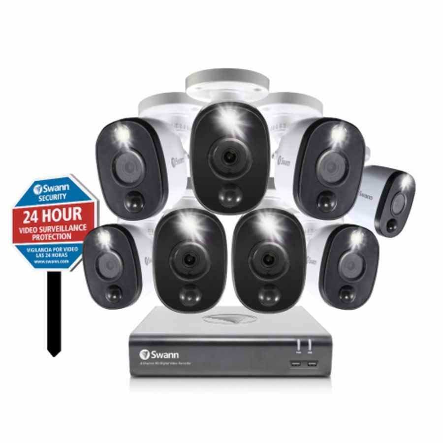 Wired Home Security Systems Swann | 8 Camera 8 Channel 1080P Full Hd Dvr Security System - Sodvk-845808Wly