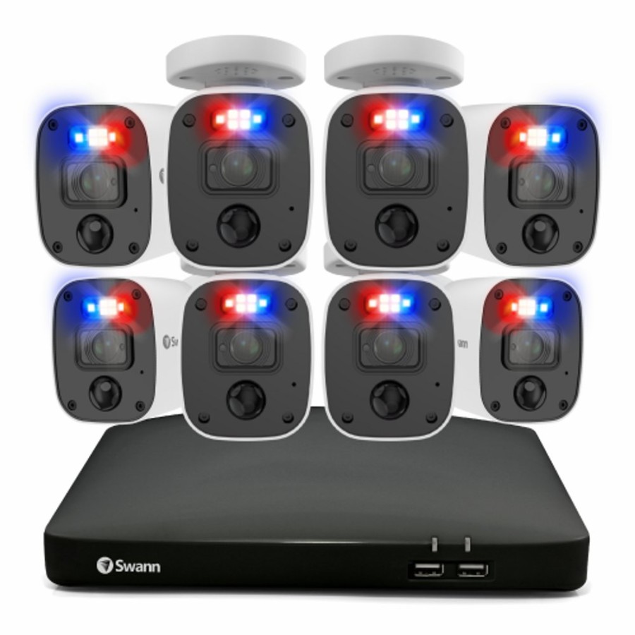 Wired Home Security Systems Swann | Enforcer 8 Camera 8 Channel 4K Ultra Hd Dvr Security System - Swdvk-856808Rq1Tb