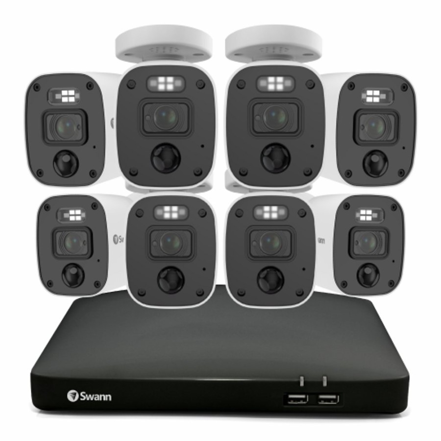 Wired Home Security Systems Swann | Enforcer 8 Camera 8 Channel 4K Ultra Hd Dvr Security System - Swdvk-856808Rq1Tb